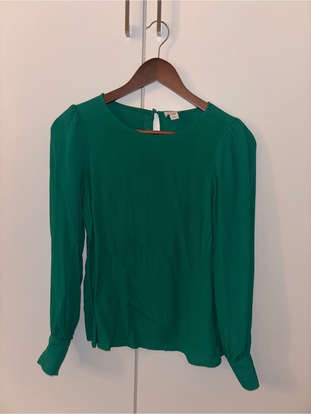 J. Crew Emerald Green Long-Sleeve Crewneck Top